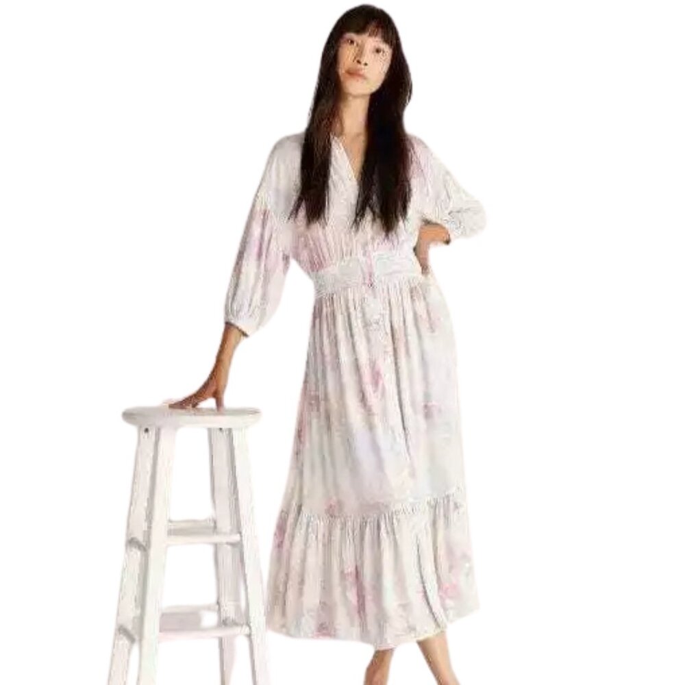 Z SUPPLY  NWT Tanya Blurred Flowy Floral Maxi Dress SZ S